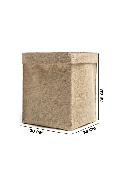 Art Bee Jute Basket Jute 30x30x35 cm Natural Basket Suitable for Shelf Natural Basket, box jute basket