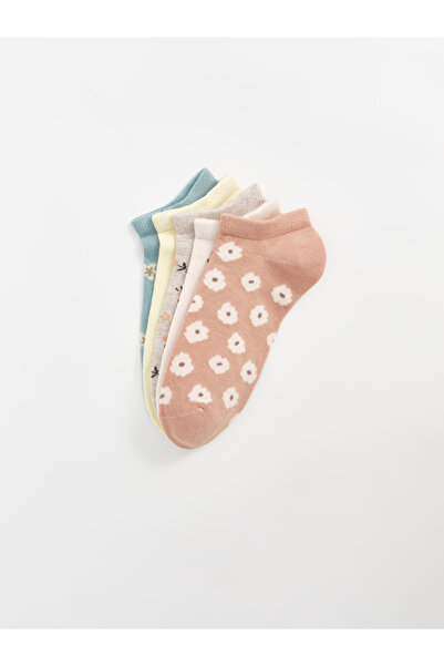 LC Waikiki Geblümte Booties-Socken für Damen im 5er-Pack