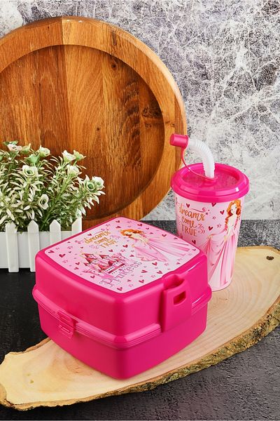 Cosiness Two-Layer Lunch Box + Cup with Lid and Straw 400 ml