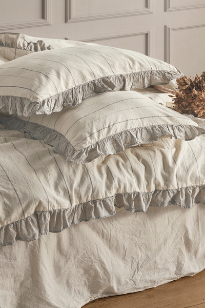 Macas Home Bragi egyszemélyes 100% pamut paplanhuzat szett - fodros és festett cérna 160*220