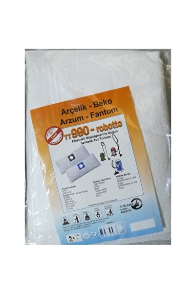 METİN ISITMA SOĞUTMA Arçelik - Sac pentru aspirator pentru pânză compatibil Robotto Beko Tt990 5 bucăți