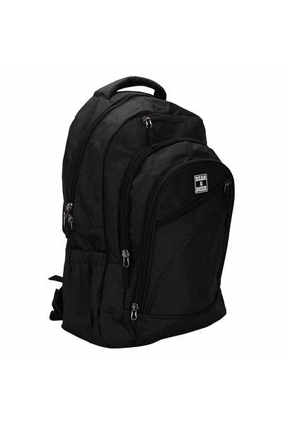Bear & Deer Big Beer BLACK 5 Compartment School Bag (Two Year Warranty)