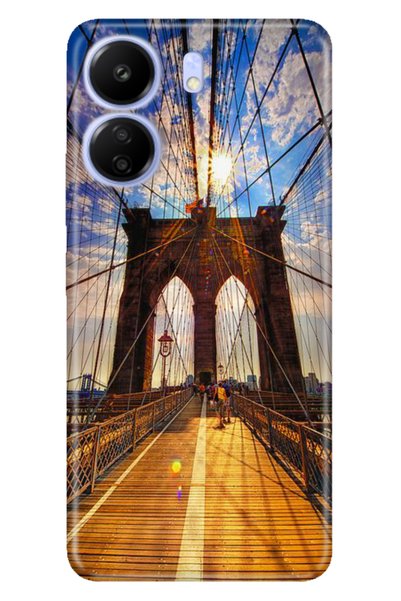 senada Xiaomi Poco C65 Compatible Case Patterned Printed Silicone Walking Bridge