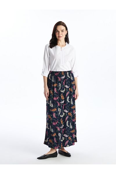 LC Waikiki Patterned Women's Skirt with Elastic Waist