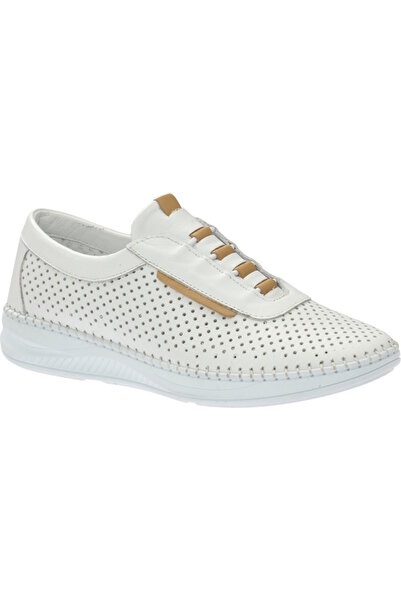 Voyager V24YA-9549 - Pantofi de damă din piele albă confortabilă