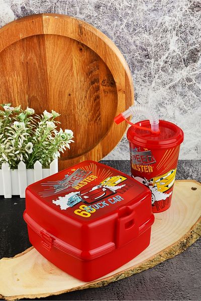 Cosiness Two-Layer Lunch Box + Cup with Lid and Straw 400 ml