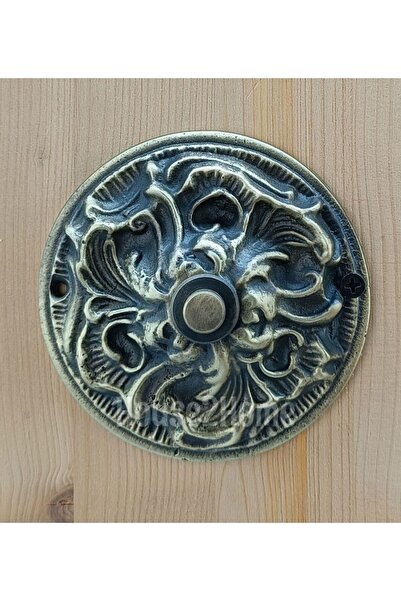 HOUSE2HOME El Yapımı Pirinç Kapı Zili Antik Sarı