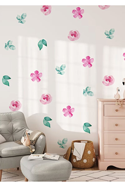 WALLHUMAN Autocolant de perete pentru camera copiilor cu flori strălucitoare