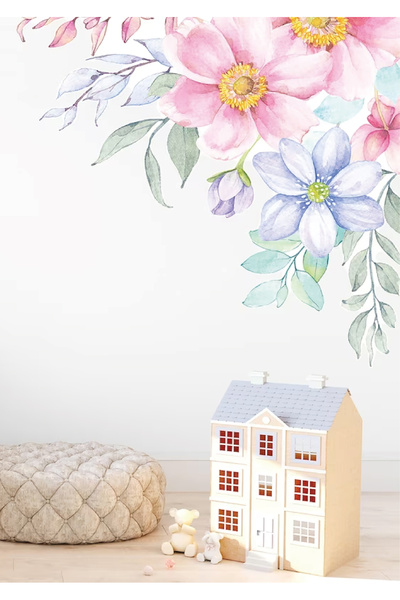 WALLHUMAN İlkbahar Çiçekleri Çocuk Odası Duvar Stickerı