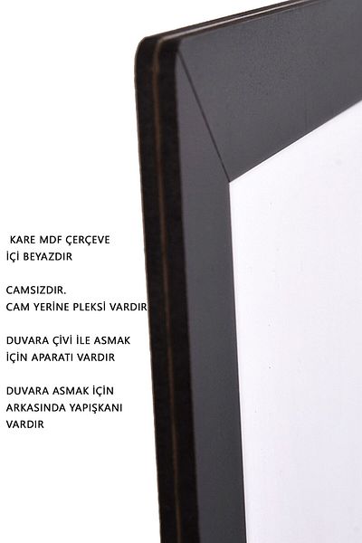bymat 1 Piece 30x30 Frame - MDF Frame - Black Square Frame