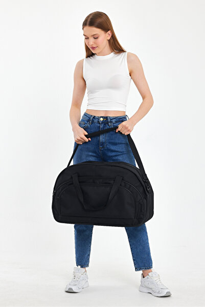 Weynes Unisex Siyah Üç Gözlü Kabin Boy Hostes Hastane Çıkışı Seyehat Deprem El Valiz Çantası WSB0848