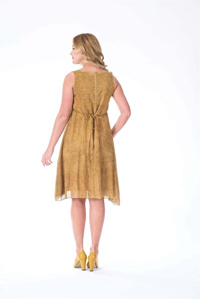 ŞIK STİL %100 Organik Pamuklu Bohem Etnik KOLSUZ Kollu Elbise