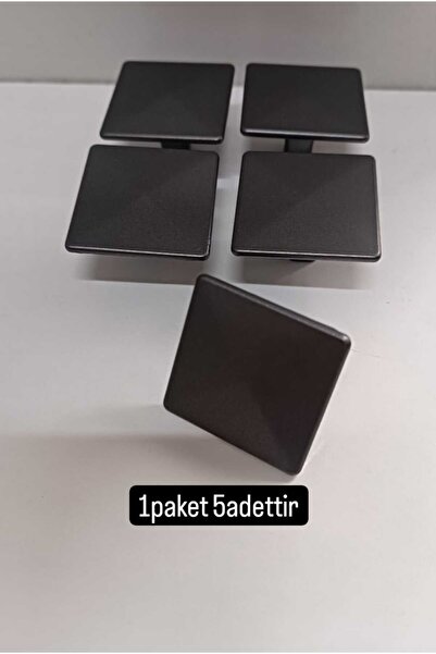fds MAT ANTRASİT MOBİLYA KAPAK ÇEKMECE DOLAP DÜĞME KULPU METAL (1PAKET 5ADETTİR)