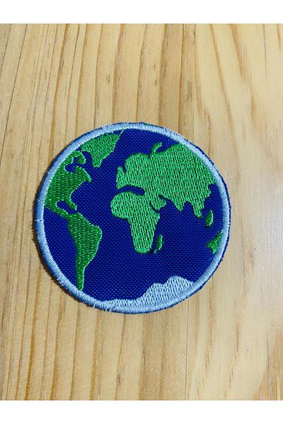 ZID Patch de broderie World Planet Globe 6x6 Cm