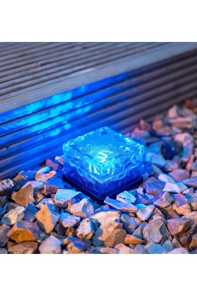 gaman 2 Adet Solar Güneş Enerjili Buz Cam Zemin Dekoratif Bahçe Aydınlatma Le...