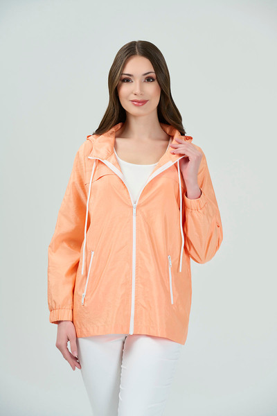 TOLGA SARAÇOĞLU 60052 MELON CONTRAST ZIPPER DETAIL UNLINED COAT