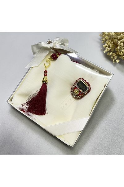 lifestyling Gazelle Religious Set Head Scarf Pearl Rosary Zikir Matik