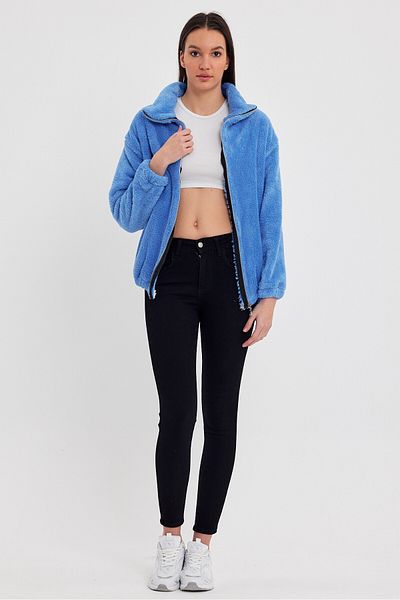 kef clothing Unisex Basic Zipper Plush Cardigan