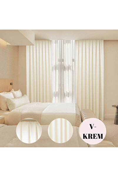 YS PERDE TASARIM Lüx Saten Blackout Karartma Fon Perde Yüksek Kaliteli  1/2,5...