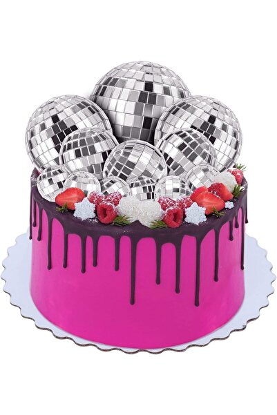 bizdenpastacılık Disko Topu 2 Cm 3 Adet Gonderılecektır Disko Topu Pasta Süsü, Disko Topu Kek Dekorasyonları