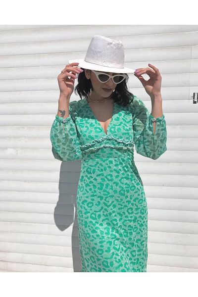SHUGAA ROCHIE LUNGA LEOPARD VERDE DE DAMA