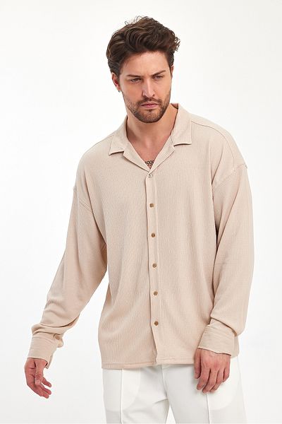 Quik-max Cămașă oversize cu guler Apaj Bürümcük