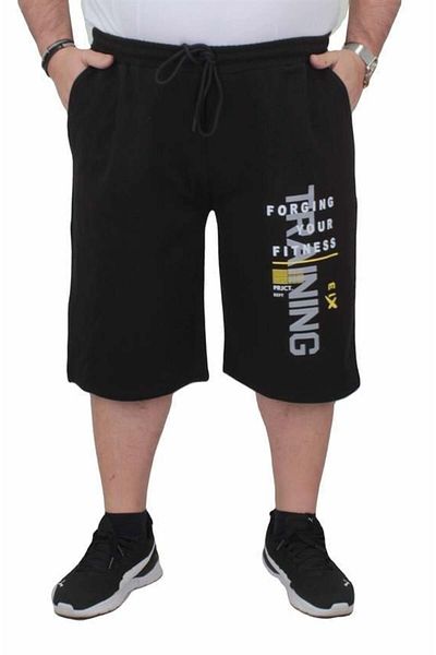 Starbattal Men's Plus Size Combed Cotton Shorts Training 24633 BLACK