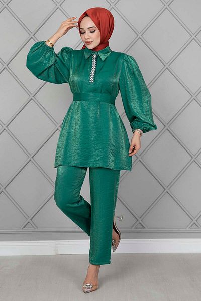 EBRUTESETTÜR Stone DeTailed Collar - mD20632 Double Suit