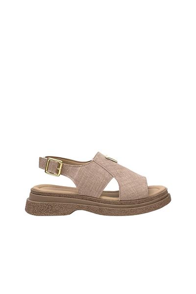 bescobel Women's Rada Mink Linen Ankle Strap Sandals 4 Cm sn100