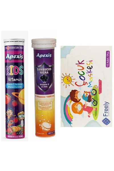 Apexis Adult Sambucus 1pc Apexis Children's Sambucus 1pc Effervescent (GIFT 10 PIECES CHILD MASK)