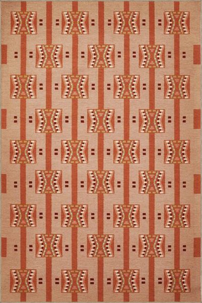 Rugs Modern Halı Covor cu bază țesută, cu motiv de cuburi în nuanțe de roșu 4168
