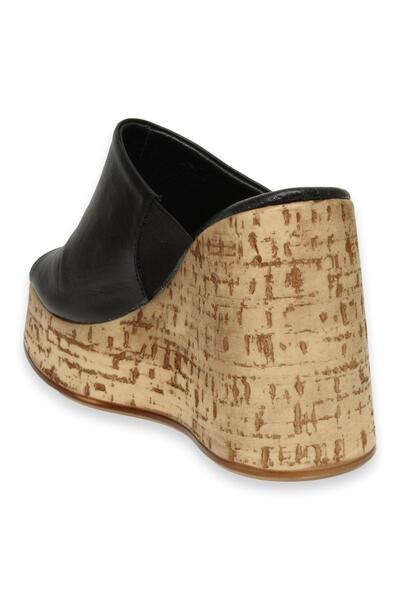 Mammamia D24Yt-2110Z Wedge Heeled Black Women's Slippers