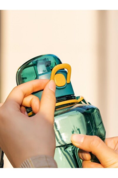 DILLER 1700 Ml Large Size Tritan Water Bottle with Straw and Neck Strap