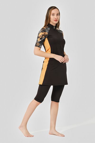 ALFASA Half Sleeve Zippered Swimsuit - Closed Design