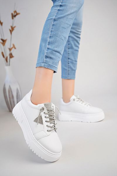 McDark Women's White Sneakers Shoes