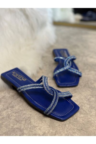Nstil Άνετες παντόφλες με τακούνι Blue Cross Stone Blunt Toe - Light Summer 22