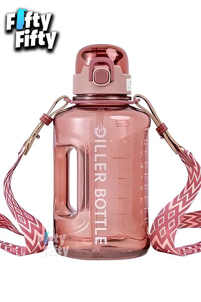 DILLER 1700 Ml Large Size Tritan Water Bottle with Straw and Neck Strap