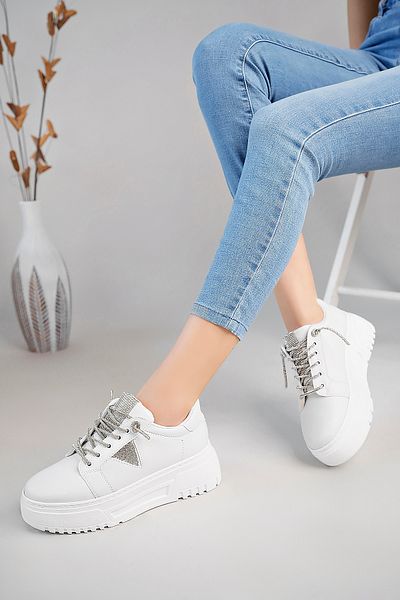McDark Women's White Sneakers Shoes