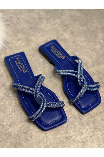 Nstil Άνετες παντόφλες με τακούνι Blue Cross Stone Blunt Toe - Light Summer 22