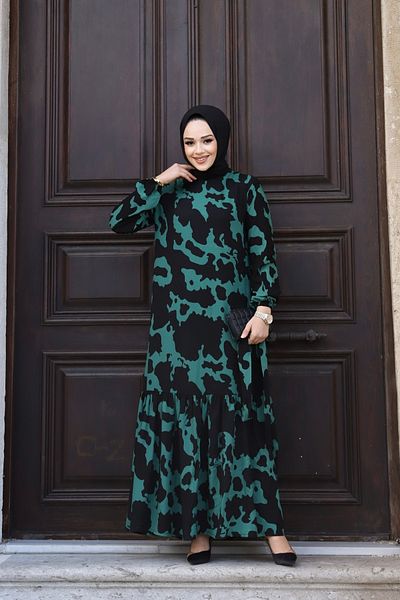 Ebrar Store Patterned Viscose Women's Dress