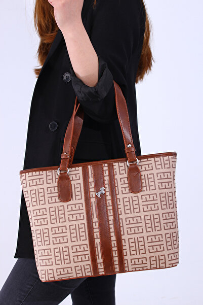 Miami Polo Club حقيبة يد نسائية ميامي بولو 1370 حقيبة كتف MINK-TABA-PRINTED