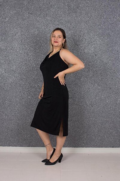 Truva XXL Plus Size Halter Candy Fabric Back Low-cut Dress Colorful Elb642