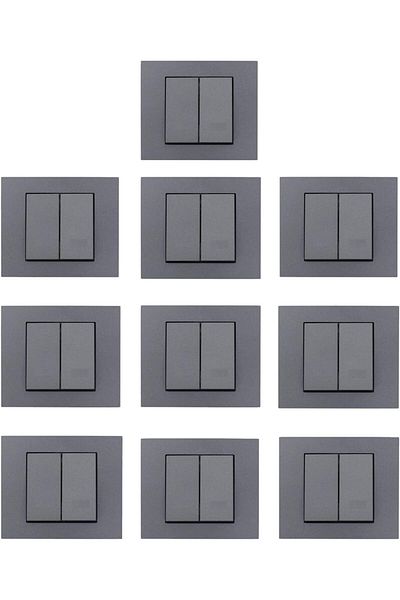 ga gözde aydınlatma OVİVO GRANO SMOKED COMMUTATOR (2-PIECE SWITCH) 10-PIECE ECONOMIC PACKAGE FRAME INCLUDED