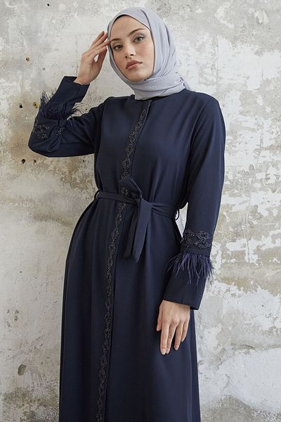 InStyle Λεπτομέρεια με φτερά μπράτσας Stoned Ferace - Navy Blue
