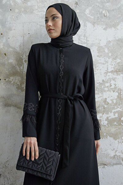 InStyle Μύτη μπράτσου Λεπτομέρεια φτερού Jeweled Ferace - Μαύρο