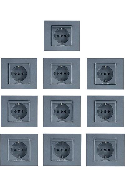 ga gözde aydınlatma OVİVO GRANO SMOKED COVERED SOILED SOCKET FRAME INCLUDED