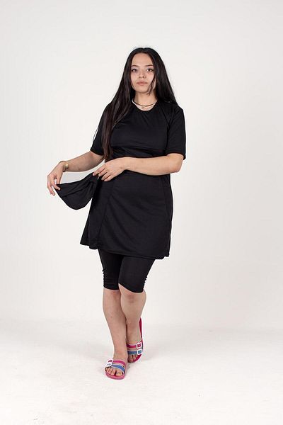 Truva XXL Plus Size Women's Clothing Half Sleeve Hijab Swimsuit Colorful My7833r
