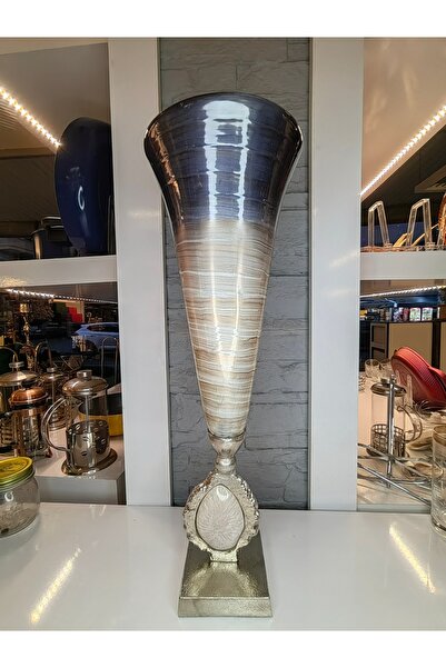 ALANYA HOME DECOR HAND MADE LUXURY CAST METAL/GLASS VASE 50 CM EL YAPIMI LÜKS...