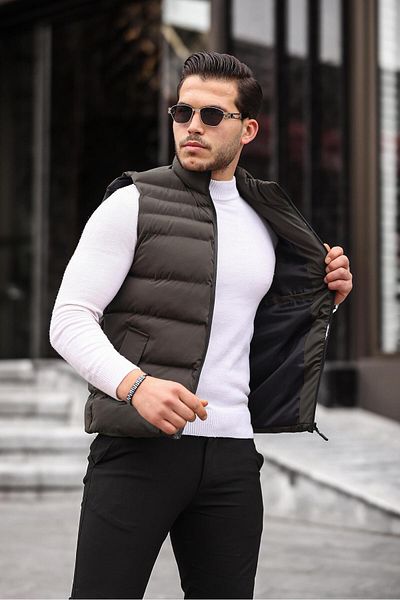 ByTrend Λεπτομέρεια φουσκωτό γιλέκο με φερμουάρ στο στήθος BL 1648