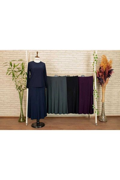 HESNA Women's Stoned Sandy Piece Unlined Elastic Skirt from Me
